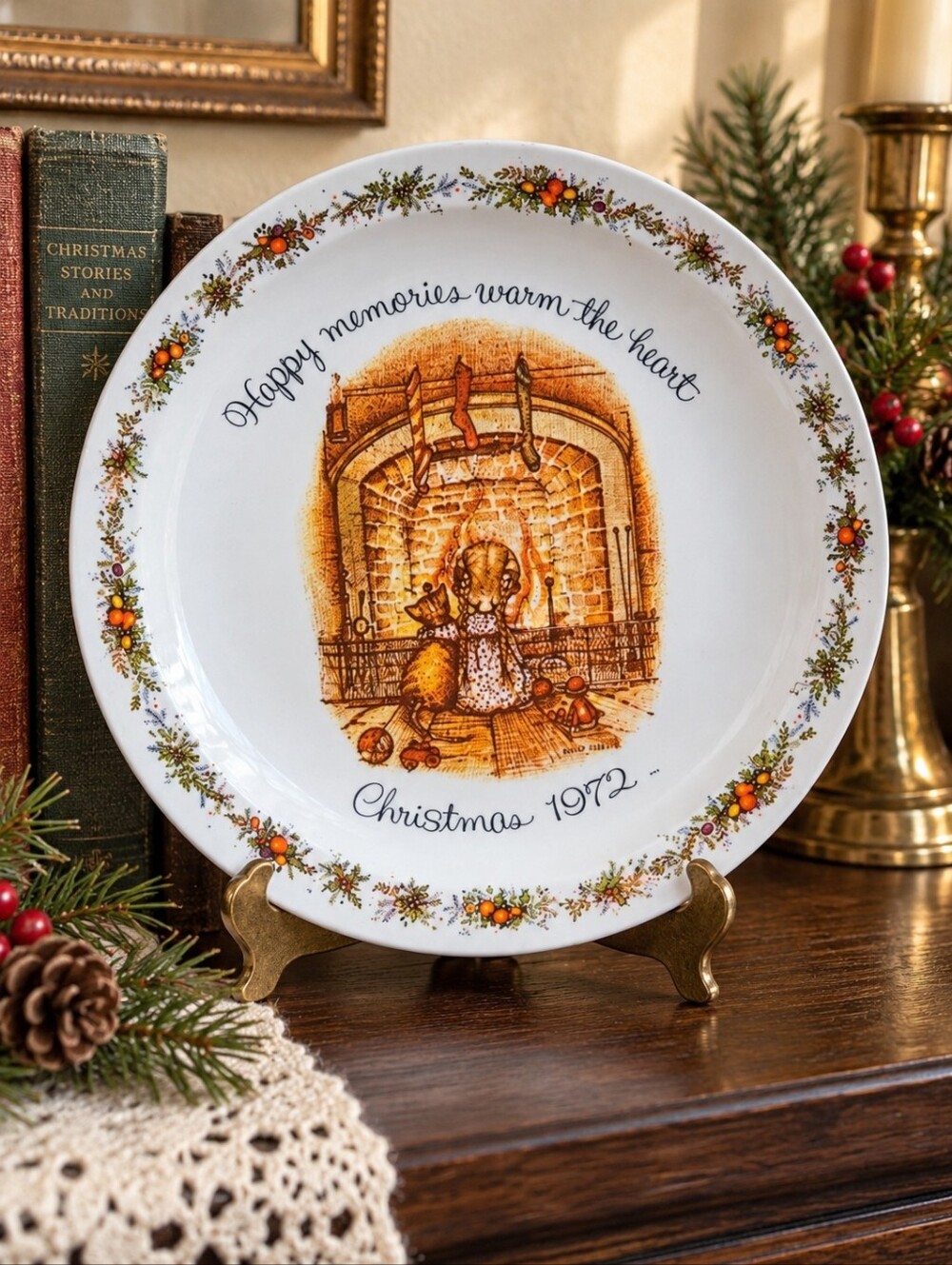 Vintage 1972 Holly Hobbie Christmas Collector Plate American Greetings USA